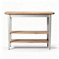 Wood and metal console table with two shelves and dimensions 90 x 40 x 75cm