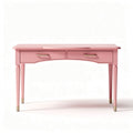 Pink writing desk with two drawers and gold hardware 120 x 60 x 75cm