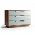 Modern wooden dresser with three drawers in mint green finish 120 x 50 x 80cm