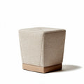 Fabric upholstered ottoman in beige 30 x 30 x 35cm for living room usage