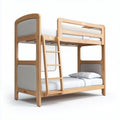 Wooden bunk bed with ladder and safety guardrails in natural finish 200 x 100 x 160cm