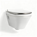 Wall-mounted toilet with dual flush system ceramic white 40 x 38 x 32cm