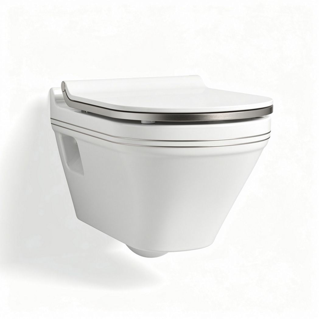 Wall-mounted toilet with dual flush system ceramic white 40 x 38 x 32cm