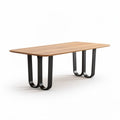 Wooden dining table with black metal legs 200 x 100 x 75cm