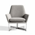 Contemporary grey armchair with metal frame for living room seating