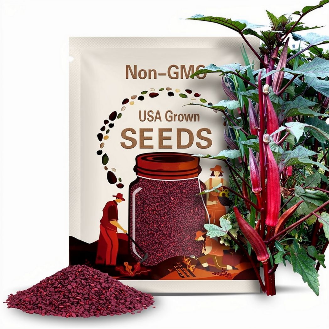 Red Burgundy Okra Seeds | Organic