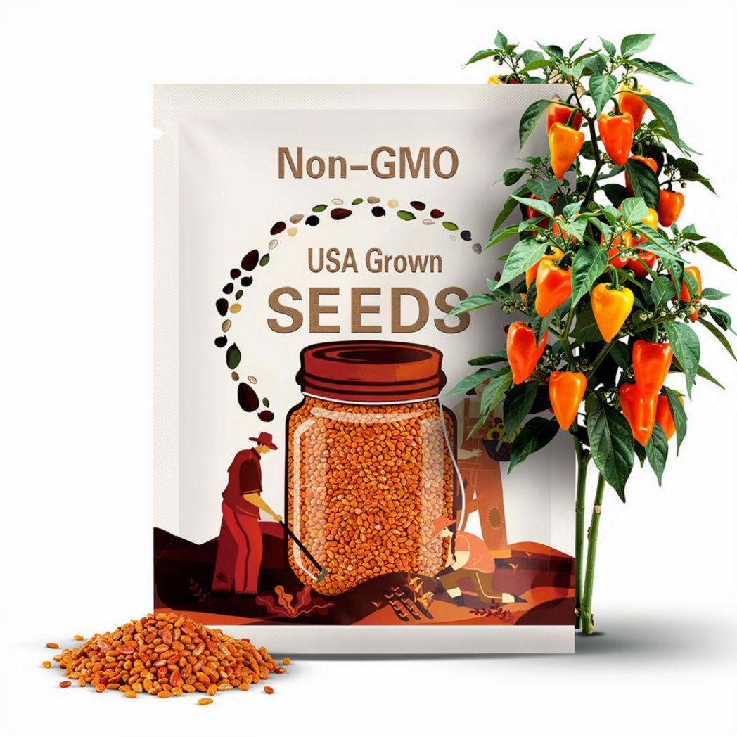 Lesya Orange Ukrainian Paprika Sweet Pepper Premium Seed Packet
