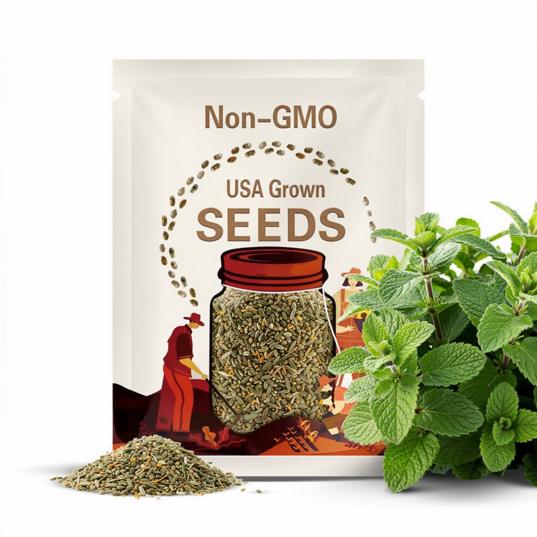 Lemon Mint Herb Seeds - Heirloom, Open Pollinated, Non GMO - Grow Indoors, Outdoors, In Pots, Grow Beds, Soil, Hydroponics & Aquaponics