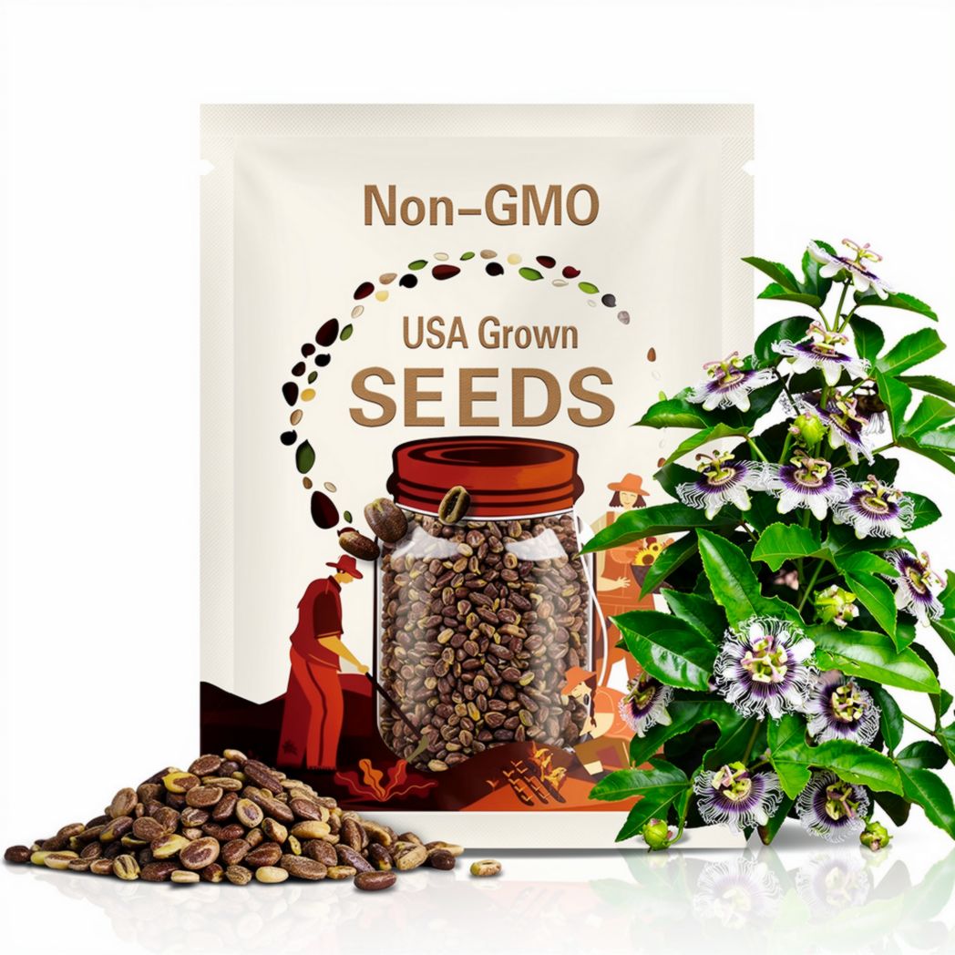 Passion Fruit Seeds - Organic, Heirloom, Non GMO - Grow Indoors, Outdoors, In Pots, Grow Beds, Soil, Hydroponics & Aquaponics