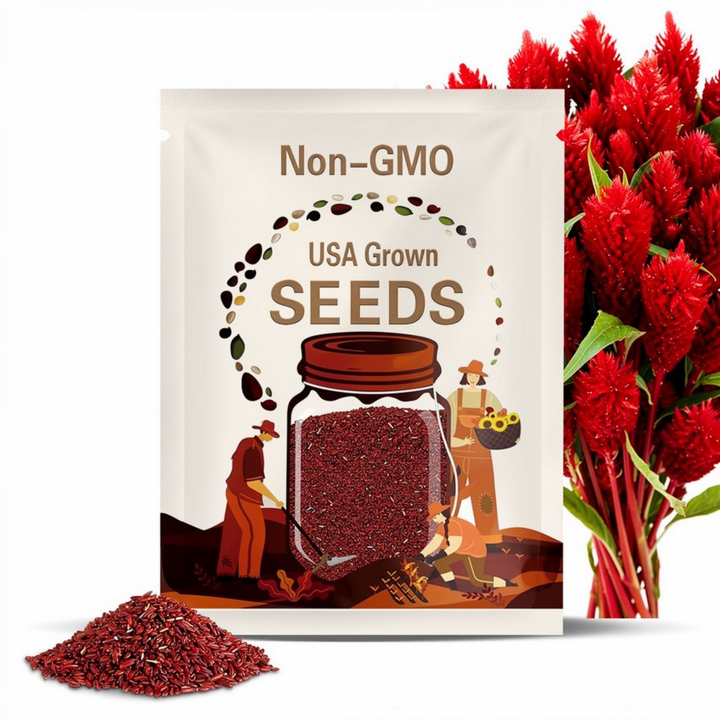 Red Celosia Flower Seeds - Grow Beautiful Flowers Indoors, Outdoors, In Pots, Grow Beds, Soil, Hydroponics & Aquaponics