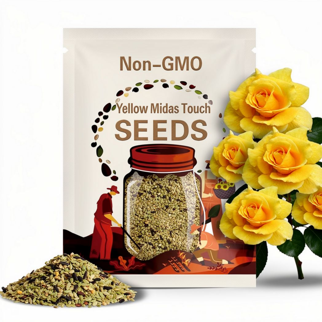 30 Seeds | Yellow Midas Touch Hybrid Rose Seeds- Perennial - Authentic Seeds - Late Winter to Early Spring Planting Time - .#1032.