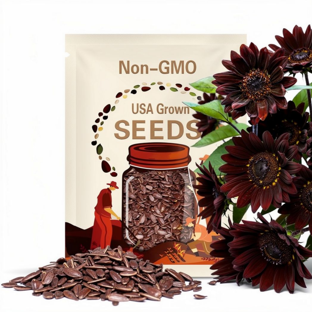 Chocolate Sunflower Seeds – Heirloom, Deep Brown Blooms, Medicinal & Culinary Plant, Garden Favorite, Easy to Grow | 25 Seeds
