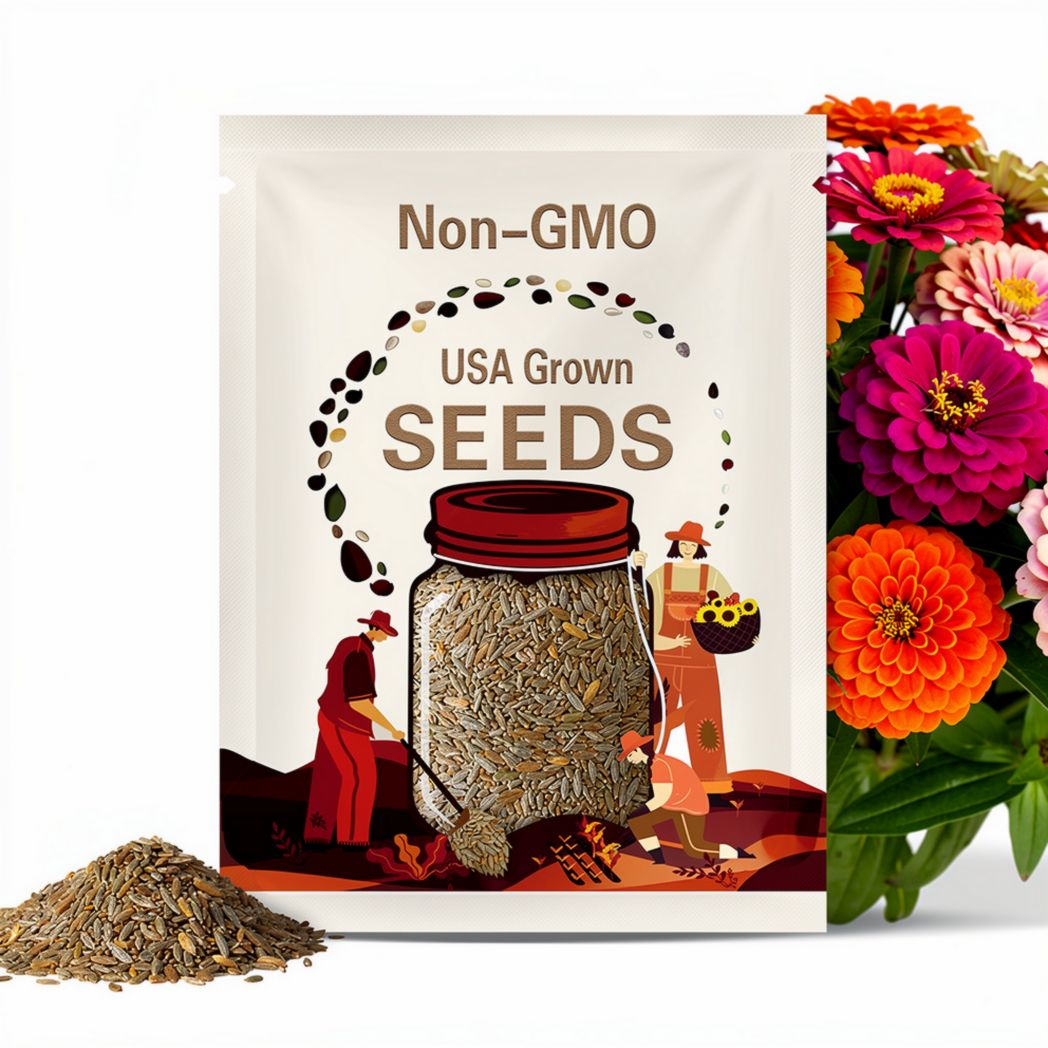 Zinnia, California Giant Mix Heirloom Seeds, Flower Seeds