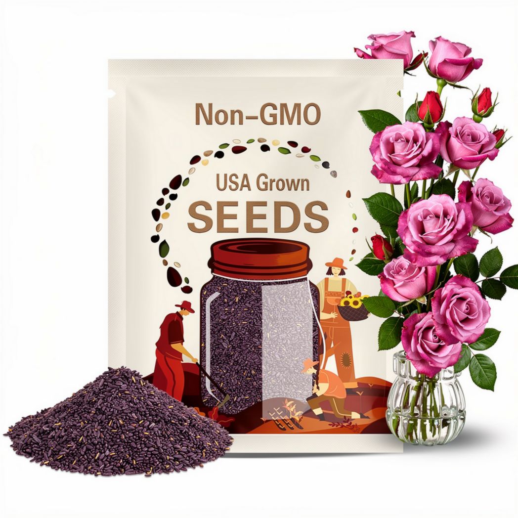 30 Seeds | Purple Fragrant Plum Grandiflora Rose Seeds -Perennial - Authentic Seeds - Late Winter to Early Spring Planting Time #1030.