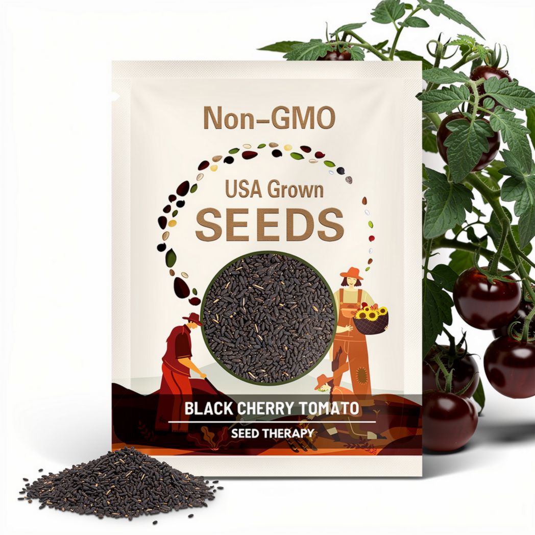 Black Cherry Tomato Seeds – Heirloom Vegetable, Sweet Rich Flavor, Indeterminate Plant, Non-GMO, Garden Gift | 20 Seeds