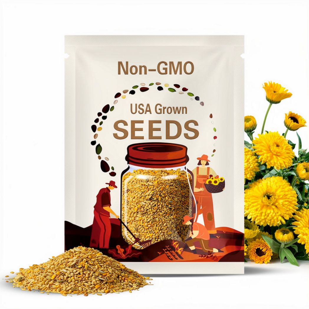 Golden Calendula Flower Seeds - Grow Beautiful Flowers Indoors, Outdoors, In Pots, Grow Beds, Soil, Hydroponics & Aquaponics