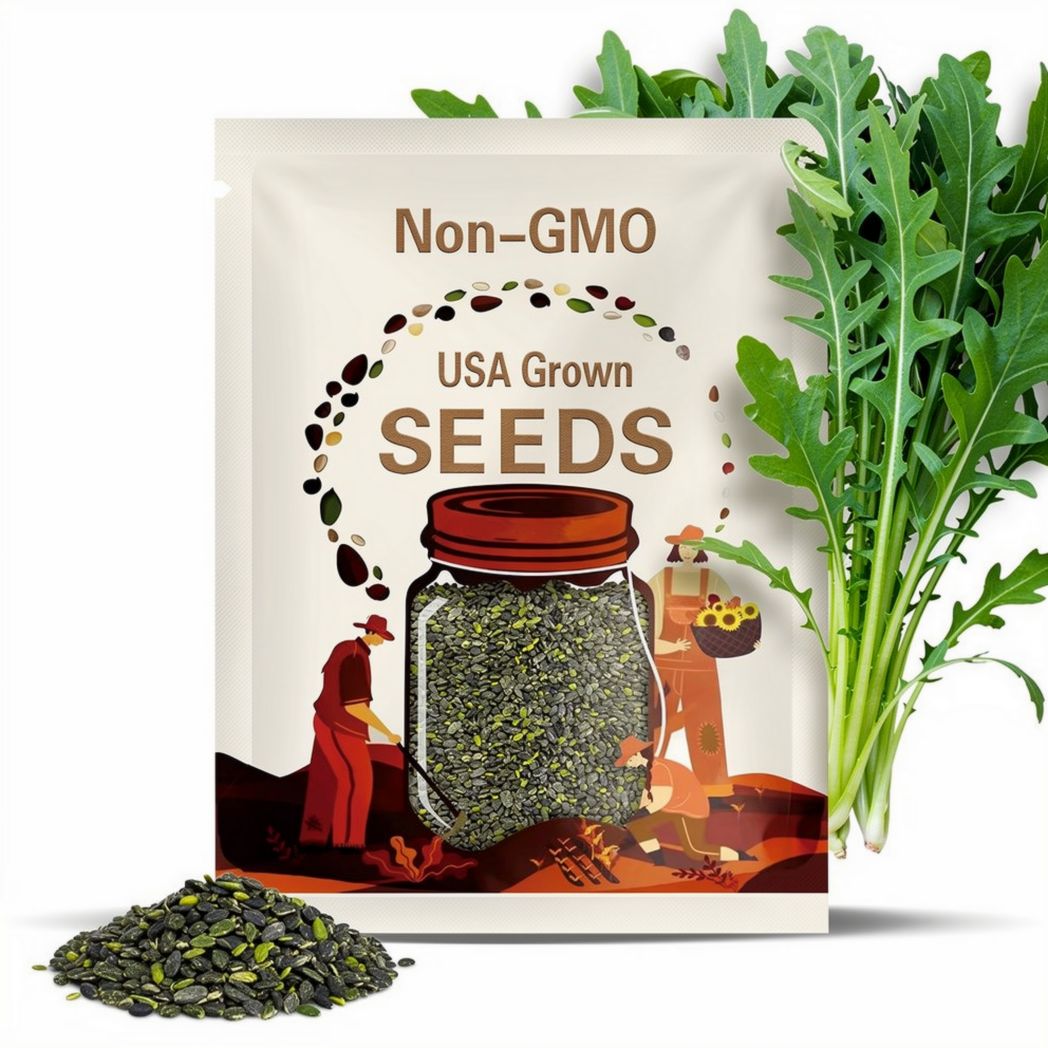 Astro Arugula Seeds - Heirloom Seeds, Fresh Salad, Microgreen Seeds, Container Garden, Cold Hardy, Mustard Greens, Open Pollinated, Non-GMO