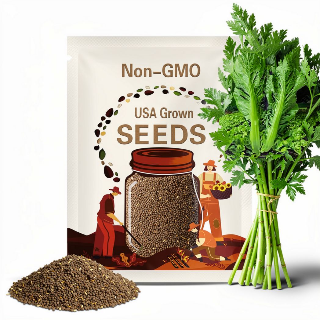 3000+ Cai be xanh lon Large Leaf Bamboo GAI CHOI Mustard Green seeds 大葉竹芥菜; 2