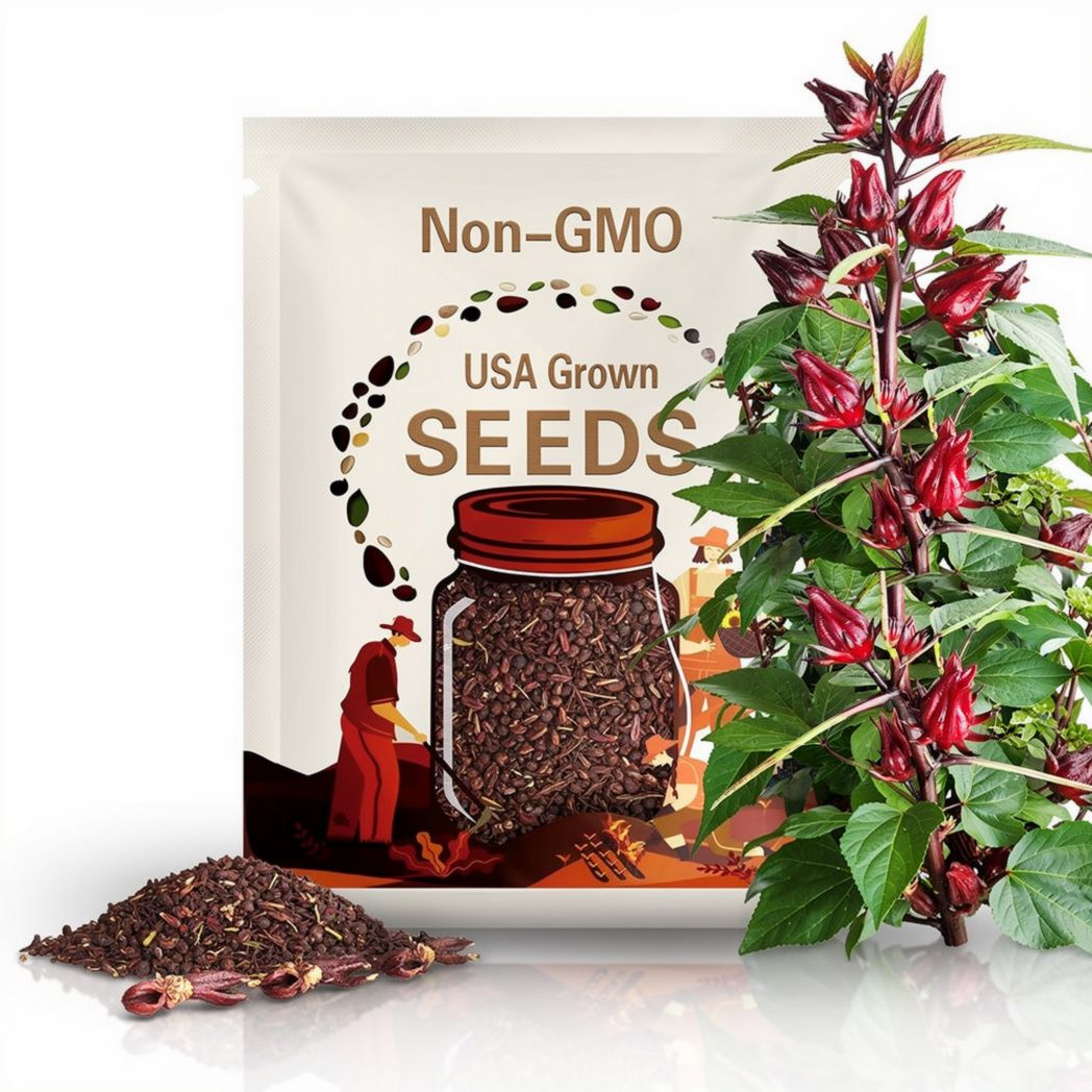 Roselle aka Florida Cranberry aka Jamaican Tea Heirloom Flower Seeds