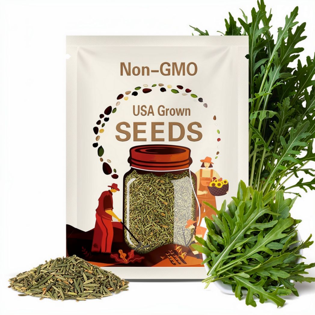 Wild Arugula Seeds - Heirloom  Seeds, Fresh Salad Green, Container Garden, Slow Bolt, Long Season, Mustard Green, Open Pollinated, Non-GMO