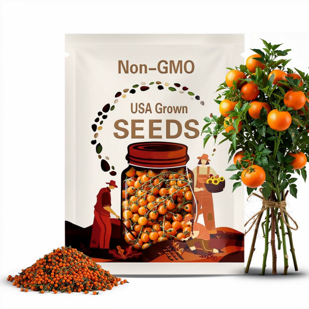 100 ORANGE CHERRY TOMATO Heirloom Solanum Lycopersicum Indeterminate Fruit Vegetable Seeds