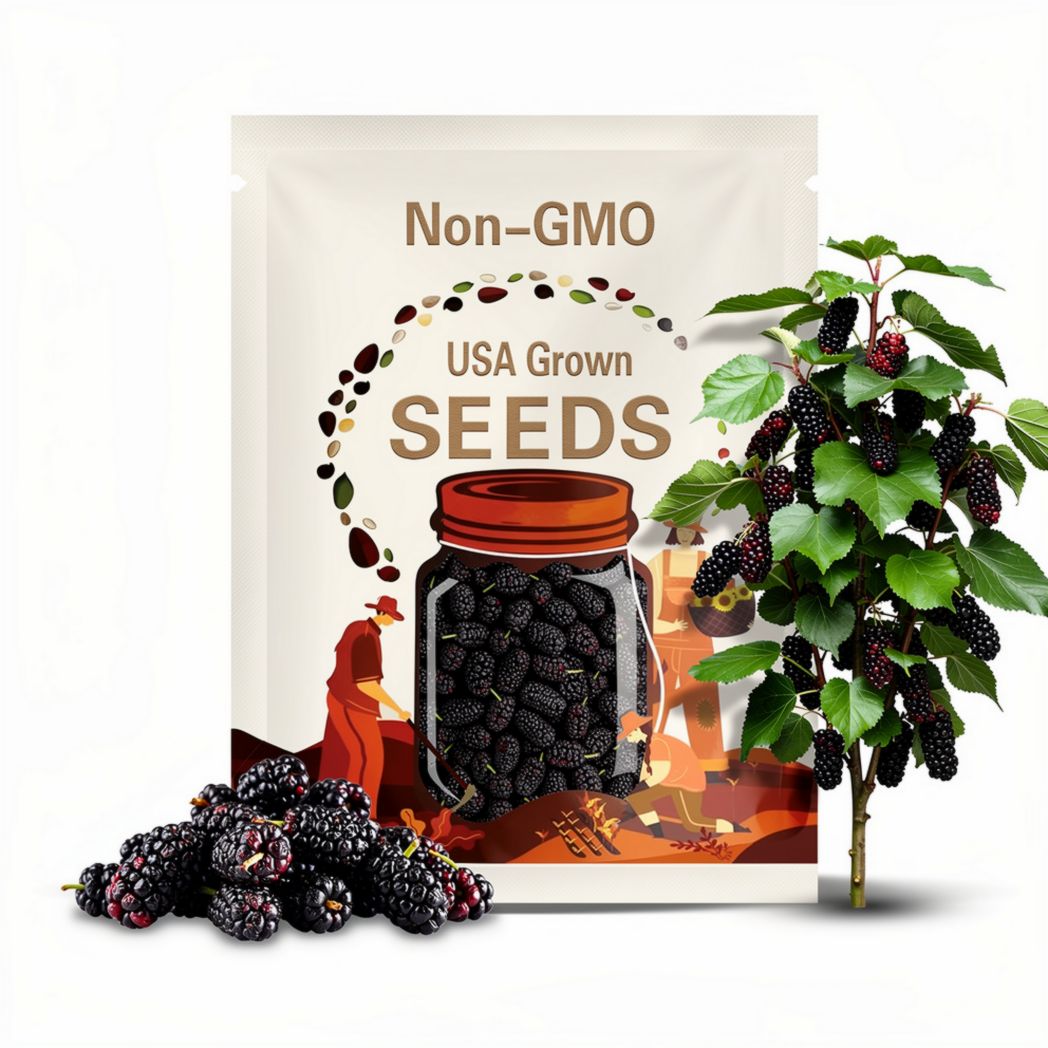 Black Mulberry Seeds – Heirloom Fruit Tree, Morus Nigra, Sweet Edible Berries for Jam, Homestead Garden | 50 Seeds
