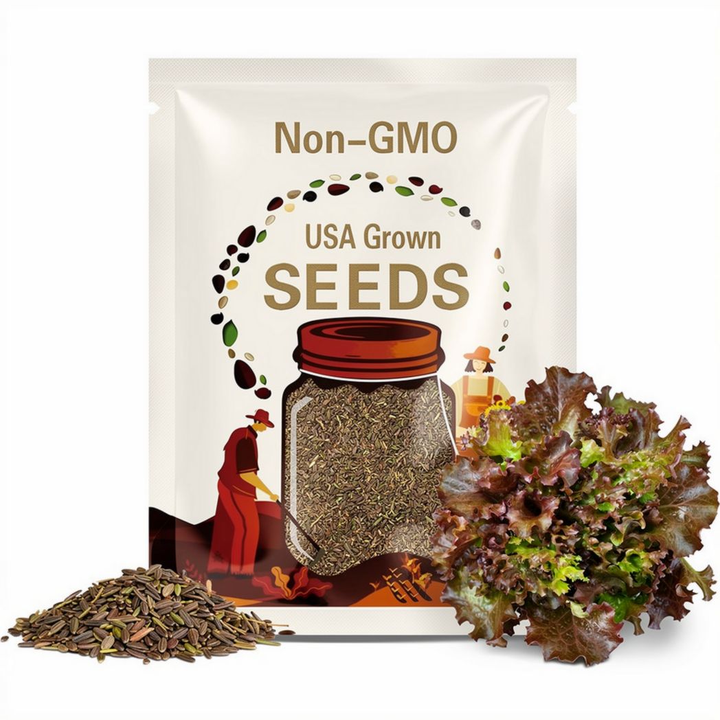 Lollo Rosso Loose Leaf Lettuce Seeds - Heirloom Vegetable Garden Seeds