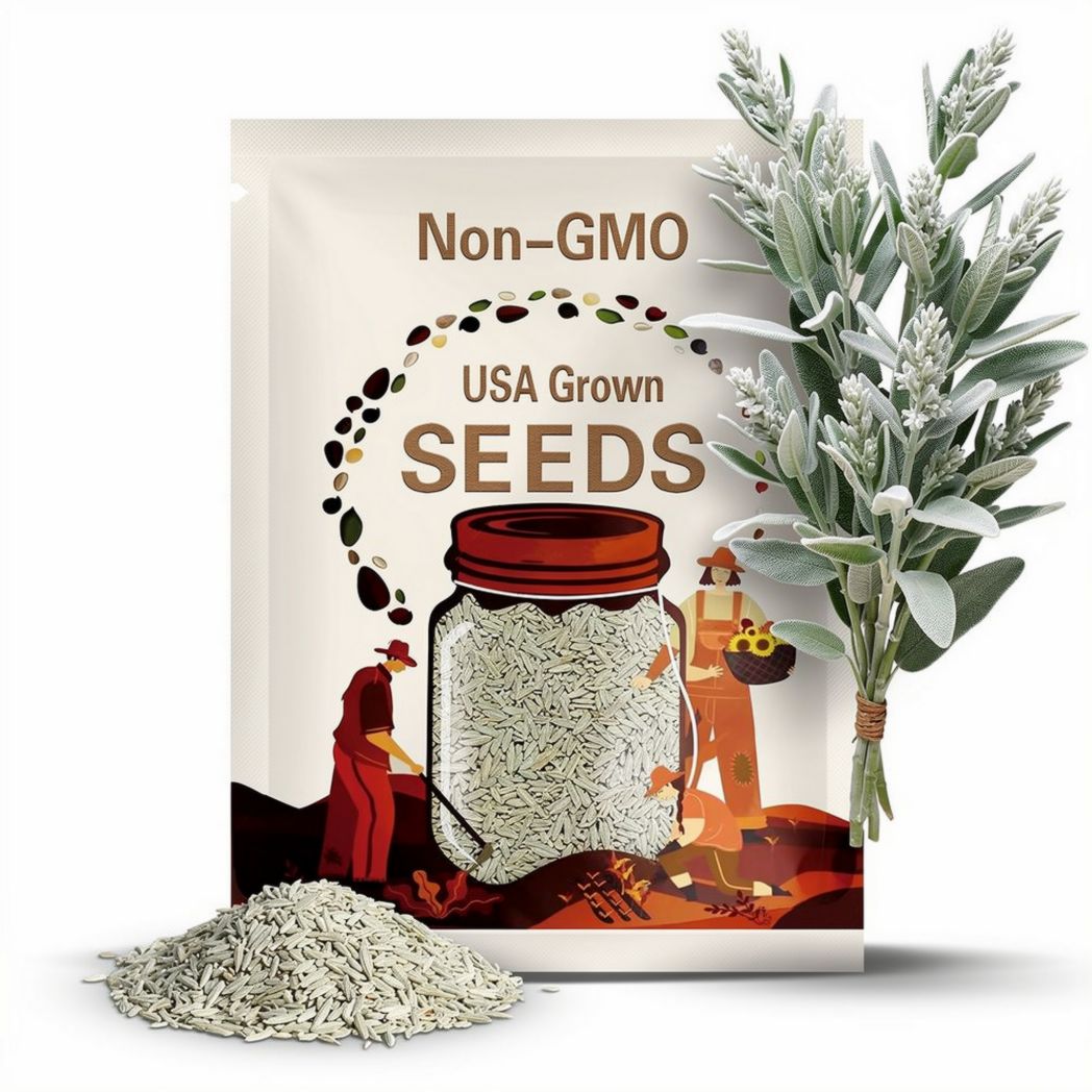 White Sage Seeds - Heirloom Seeds, Ceremonial Sage, Sacred Sage, Smudge Sage, Medicinal Herb, Culinary Herb, Non-GMO
