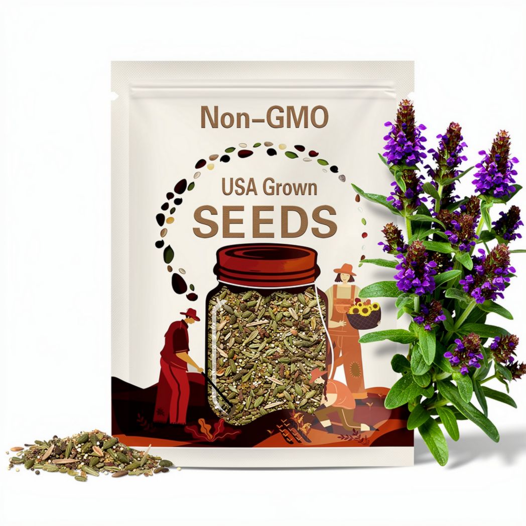 Self Heal (Heal All) Seeds - 50 Heirloom Seeds, Medicinal Herb Seed, Heart-of-the-Earth, All Heal, Herbal Remedy, Prunella vulgaris, Non-GMO