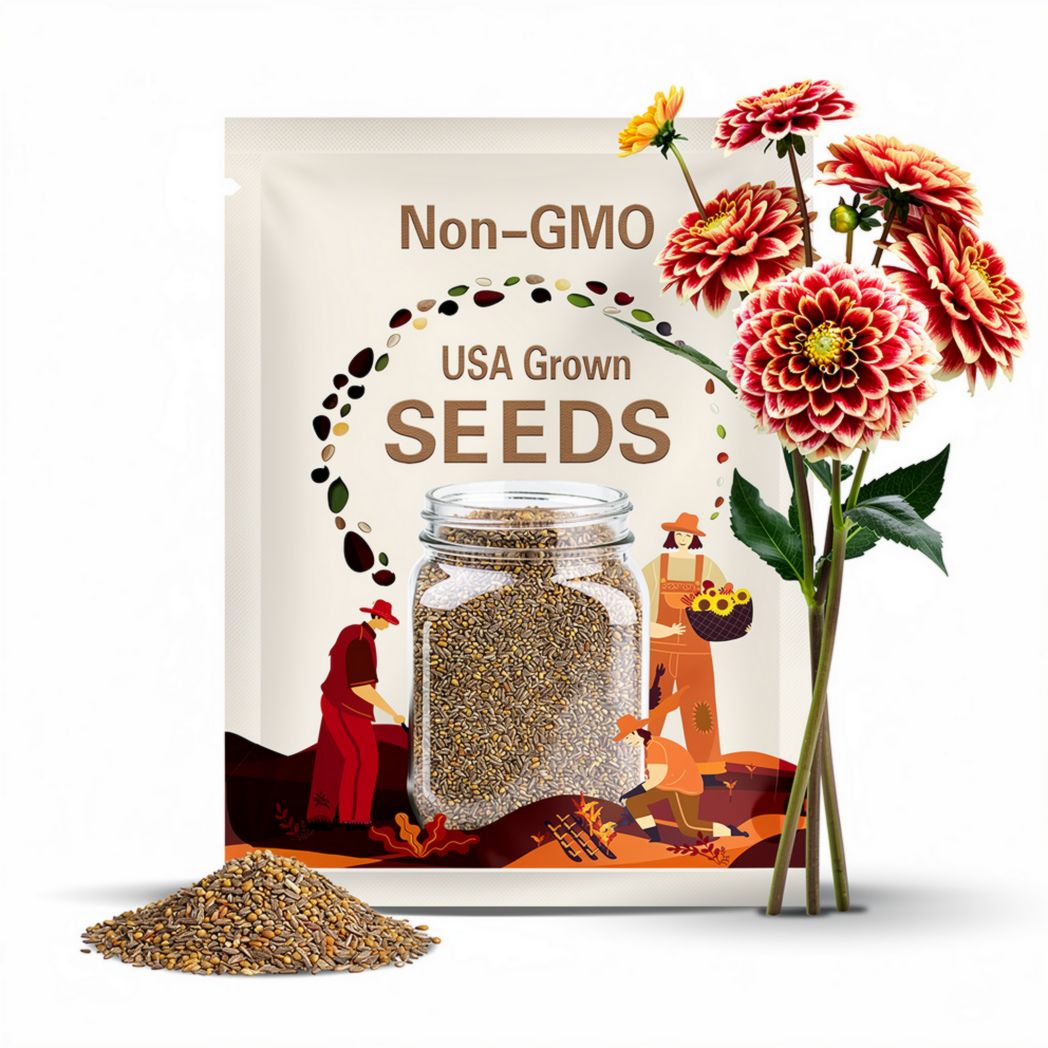 40 Seeds | Jowey Hubert Dahlia Seeds -Pollinator Friendly- Open Pollinated - Heirloom - Flower Seeds - Mix Seeds to Plant D055