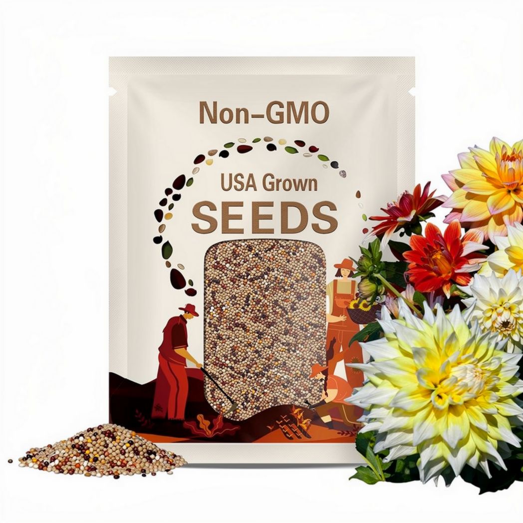 40 Seeds | Grand Prix Dahlia Seeds - Pollinator Friendly- Open Pollinated - Heirloom - Flower Seeds - Mix Seeds to Plant - .#D058
